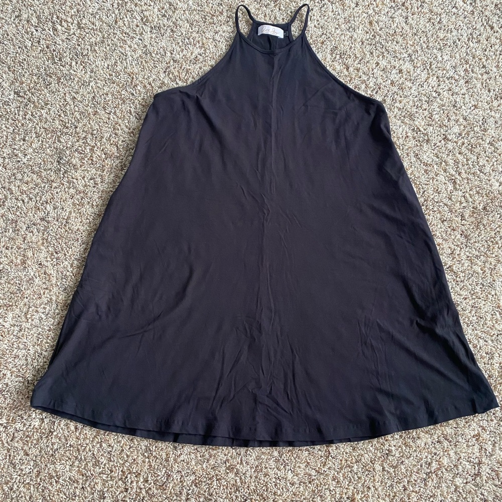 Black high neck Ava sky dress with pockets